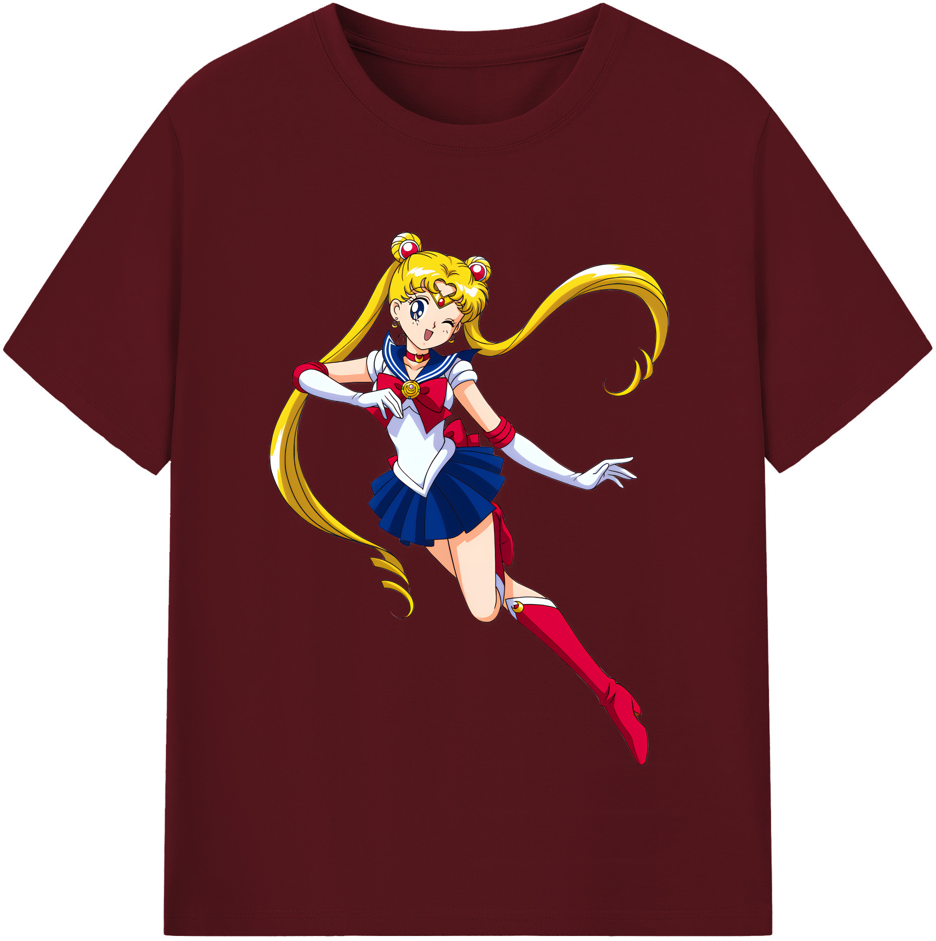 （画像用） 美少女戦士セーラームーン 月野 うさぎ つきの うさぎ Sailor Moon Tsukino Usagi 綿100％半袖Tシャツ（フロントプリント）